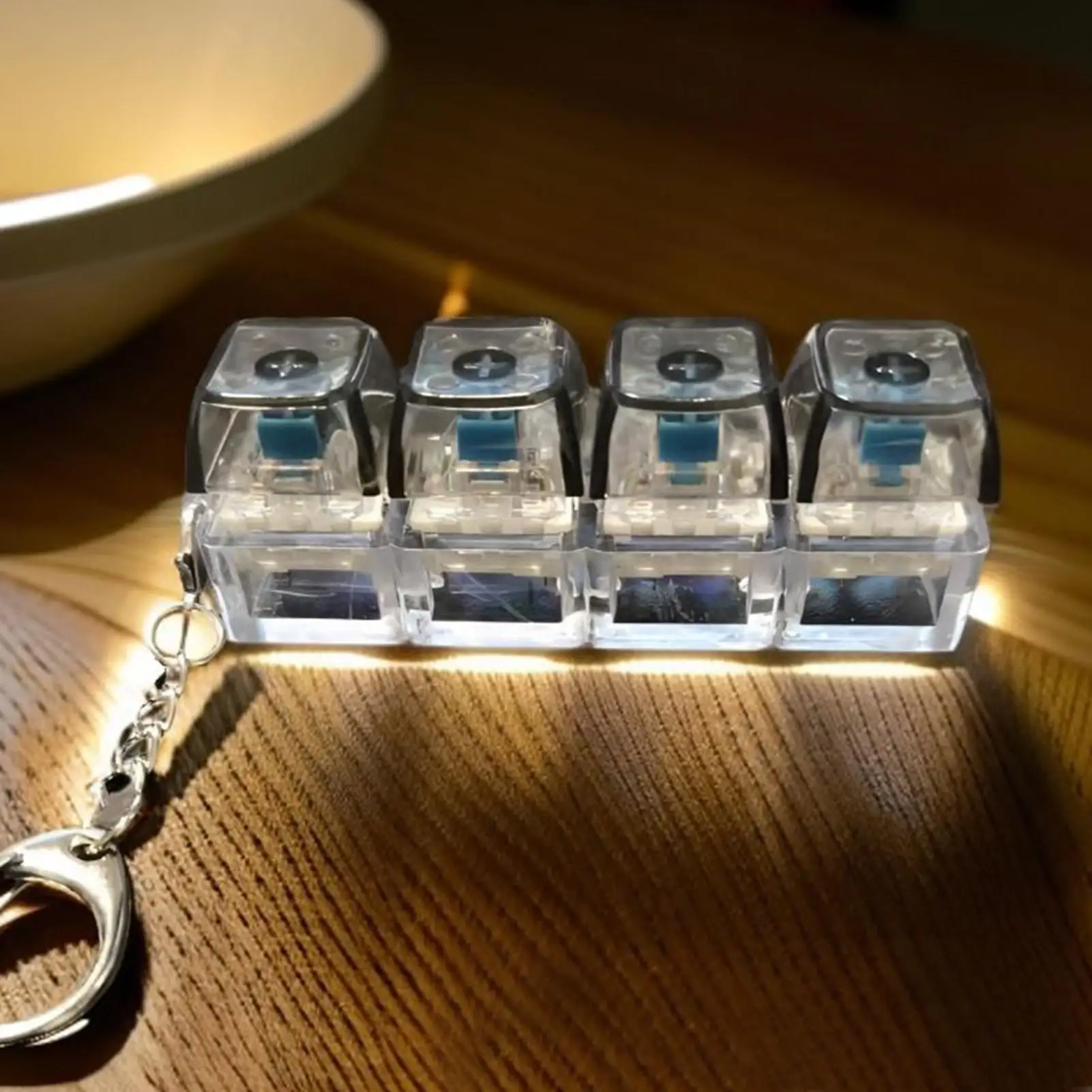 

Механическая клавиатура-брелок с 4 клавишами, антистрессовая кнопка-кейкап для офиса, дома, взрослых и детей, снятия стресса, подарок-кликер