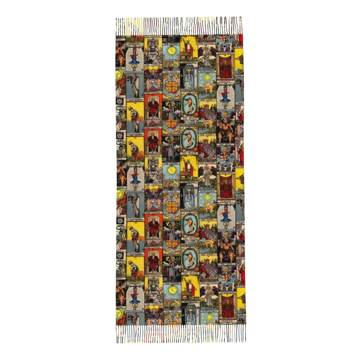 The Major Arcana Of Tarot Scarf Tassel Scarves for Women Soft Warm Shawls and Wraps Long Fall Winter Shawl Wrap
