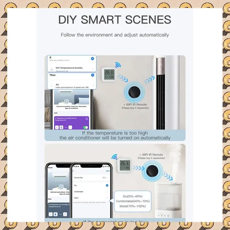 

A003 Tuya Zigbee датчик температуры и влажности с ЖК-экраном Smart APP монитор удаленно в реальном времени для Alexa/Google Home