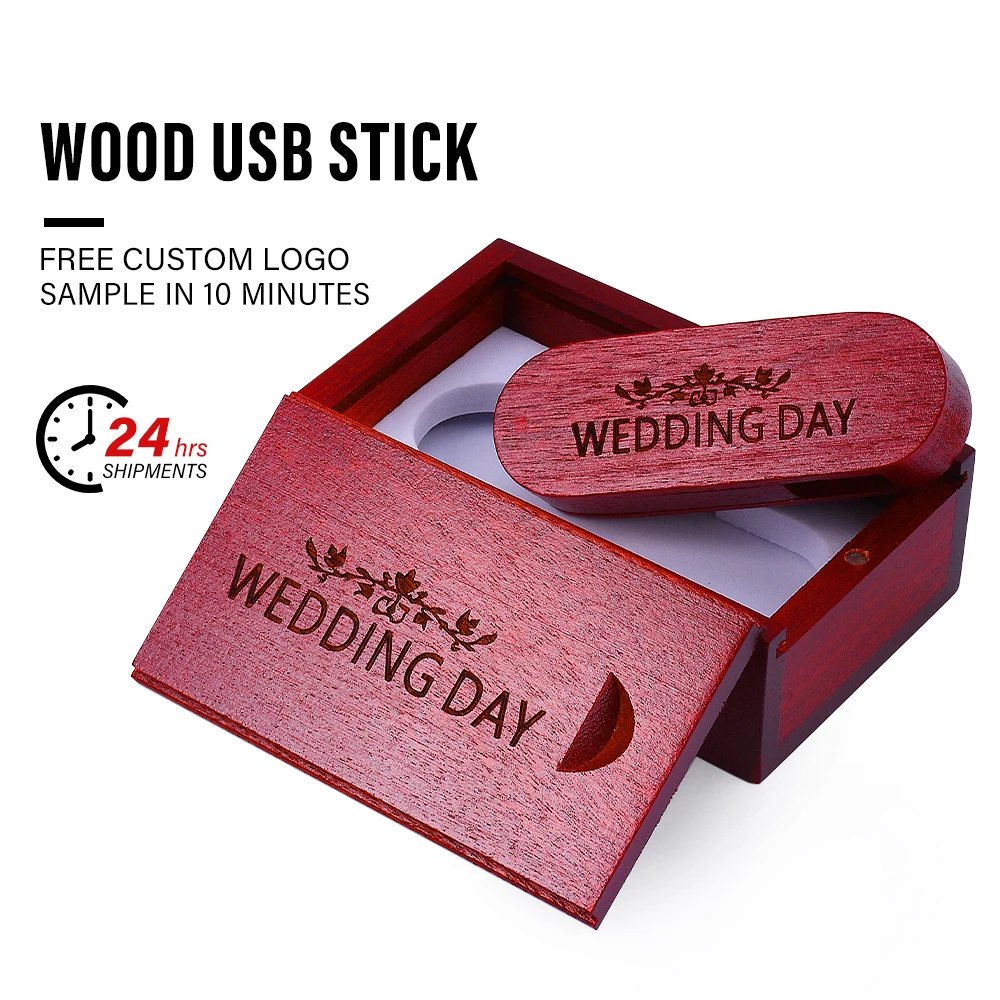 JASTER Custom Logo Wooden USB 2.0 Flash Drive 4GB 64GB 16GB Memory U Stick 32GB Usb Pendrive Photography Wedding Gifts pen drive