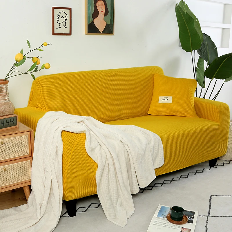 Neue Sofabezug aus Jacquard-Stoff, einfarbig, Couchbezüge, elastisch, waschbar, für L-förmiges Sofa, Wohnzimmer, 1/2/3/4/5 Sitz – Detail 20