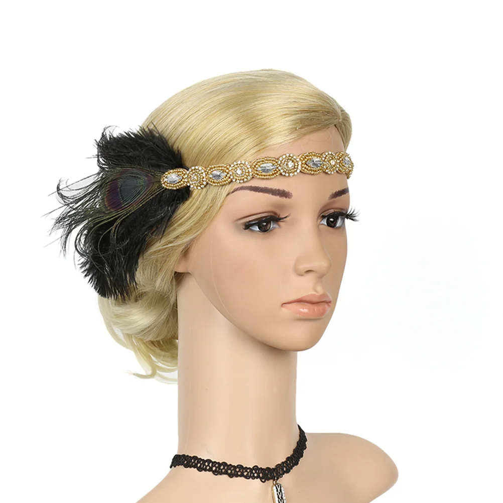 

Vintage Flapper Headband Comfortable Lightweight Elastic Band for Dance Party Hair Accessory Party Head Decor Vintage Headband