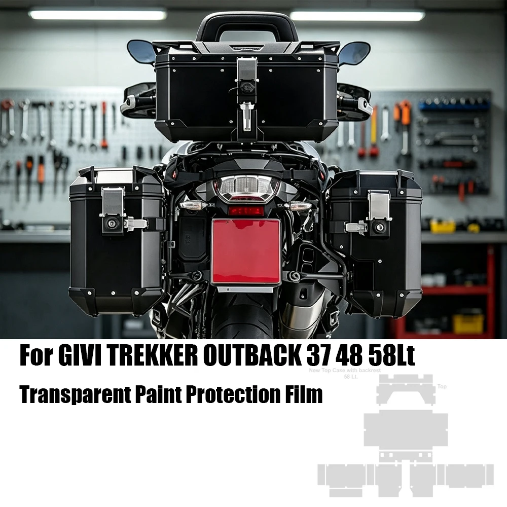 For GIVI TREKKER OUTBACK 37 48 58Lt Motorcycle PANNIERS TPU Top Case PPF Transparent Paint Protection Film Scratch-resistant