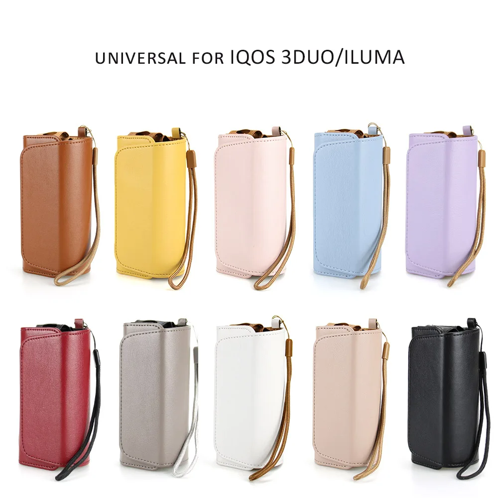 High-quality 10 Colors Universal Flip Bag for IQOS ILUMA Pouch Bag Holder Cover Wallet Leather Case for ICOS 3 Duo Accessories