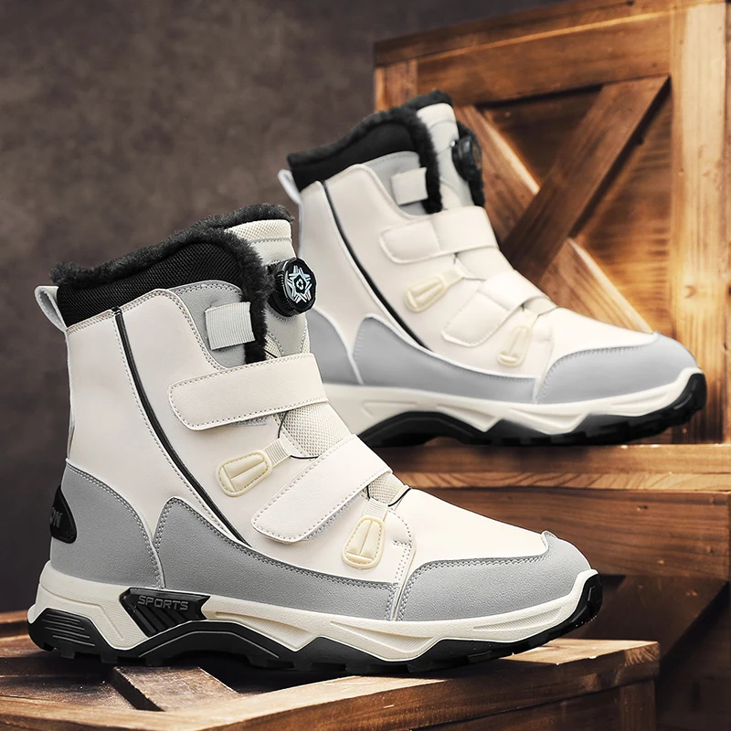 الشتاء الرجال الأحذية عالية أعلى زوجين الثلوج الأحذية أفخم الدافئة حجم كبير 46 للماء المضادة للانزلاق منصة مريحة حذاء رجالي