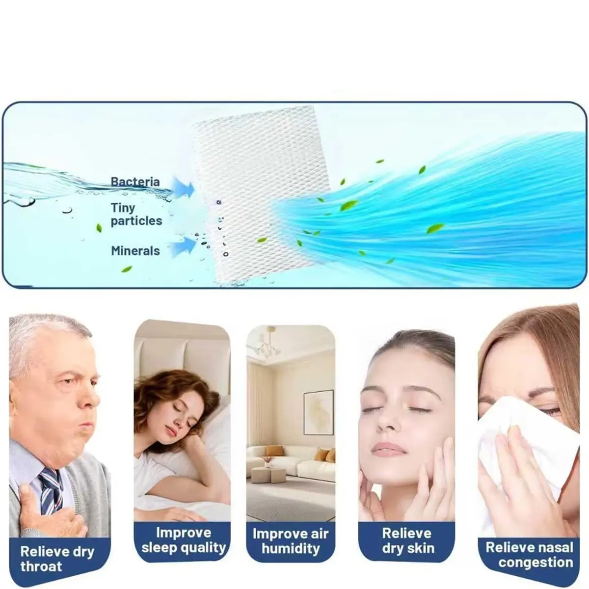 4 Pack MD1-0034 Humidifier Wick Replacement Filter for EV100, EV200, EVDC300, EVDC500, Evaporative Humidifiers
