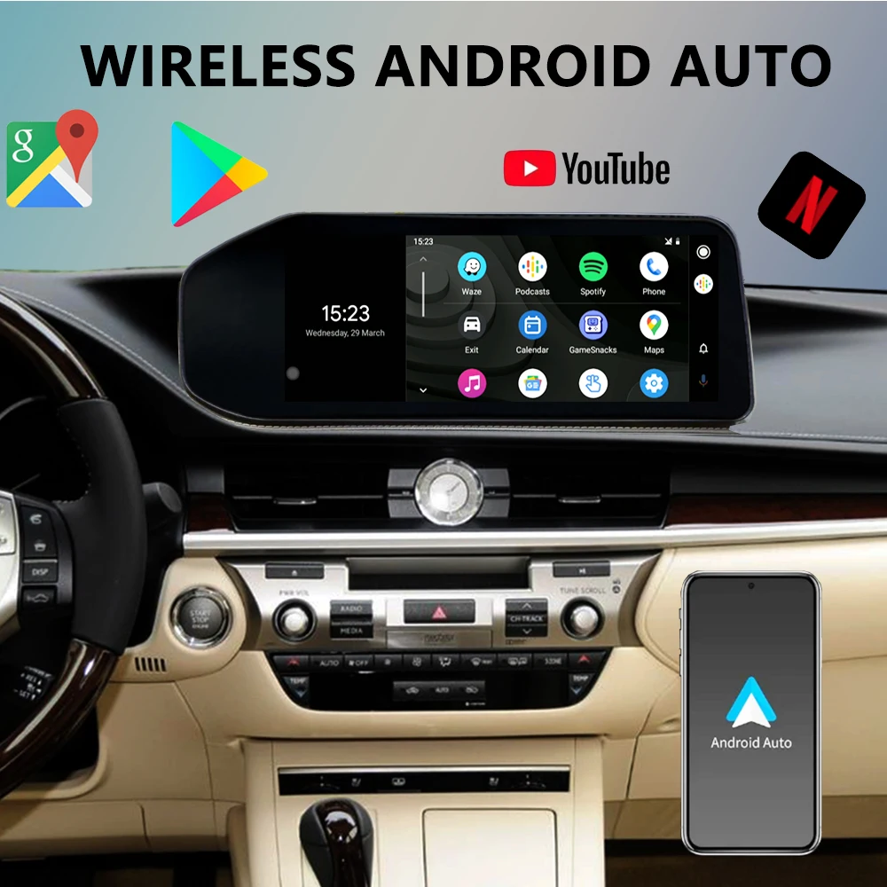 Android 13 Qualcomm per Lexus ES350 ES400 ES200 CarPlay autoradio Stereo lettore multimediale di navigazione GPS schermo Netflix 12.5 HD