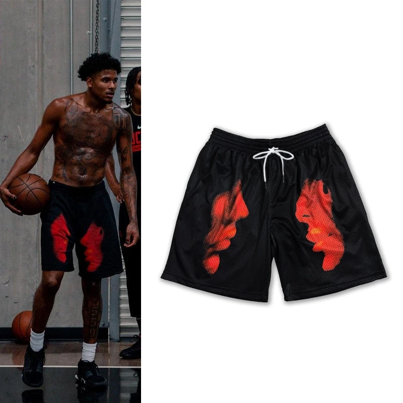 Men's Sports and Fitness Beach Basketball Shorts, Fashionable Breathable Quick Drying Shorts, 3D Printed Quick Drying Shorts