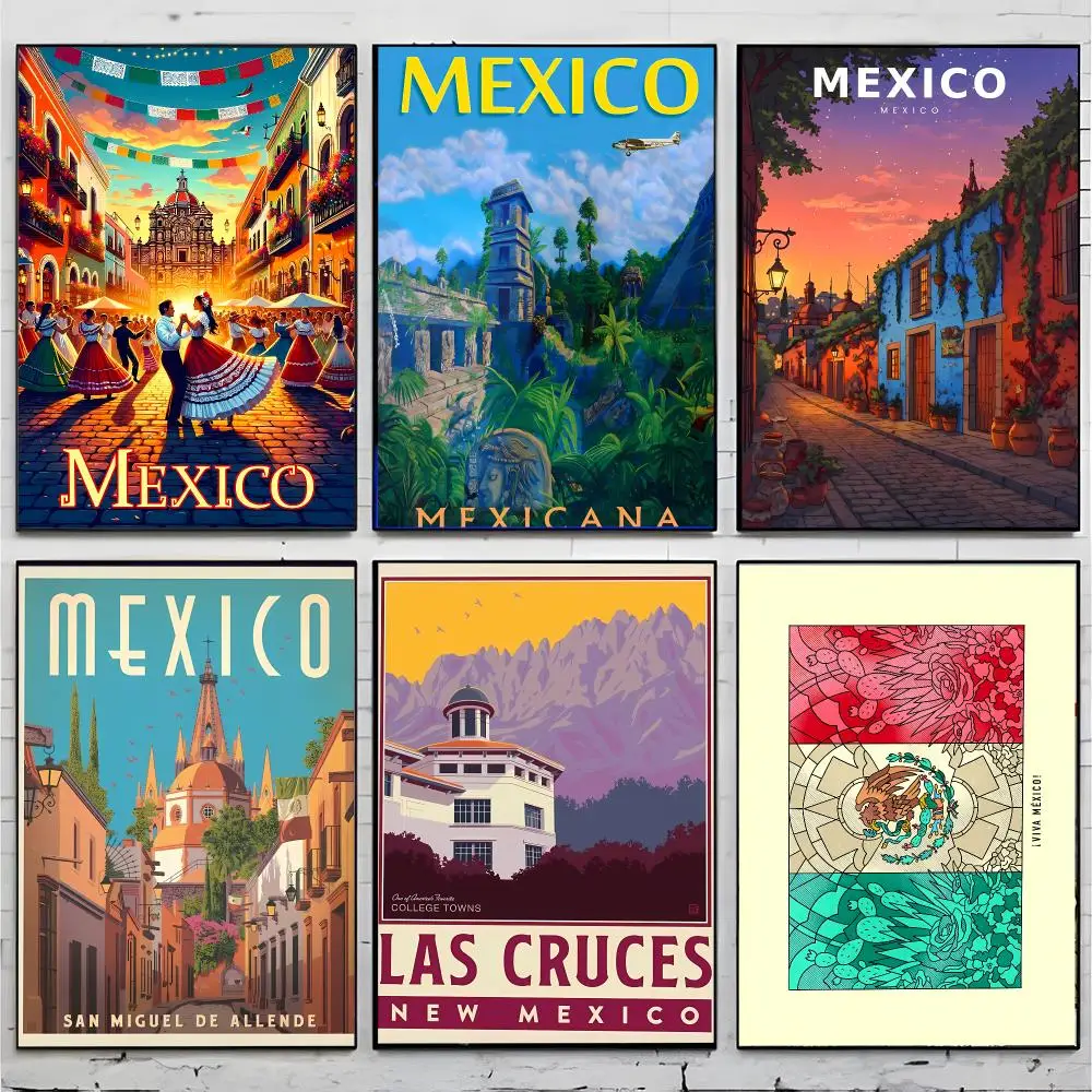Exotic Vibrant M-Mexico Landscape Poster Premium Decor Art & Gift for Household Lounge Home Ornaments