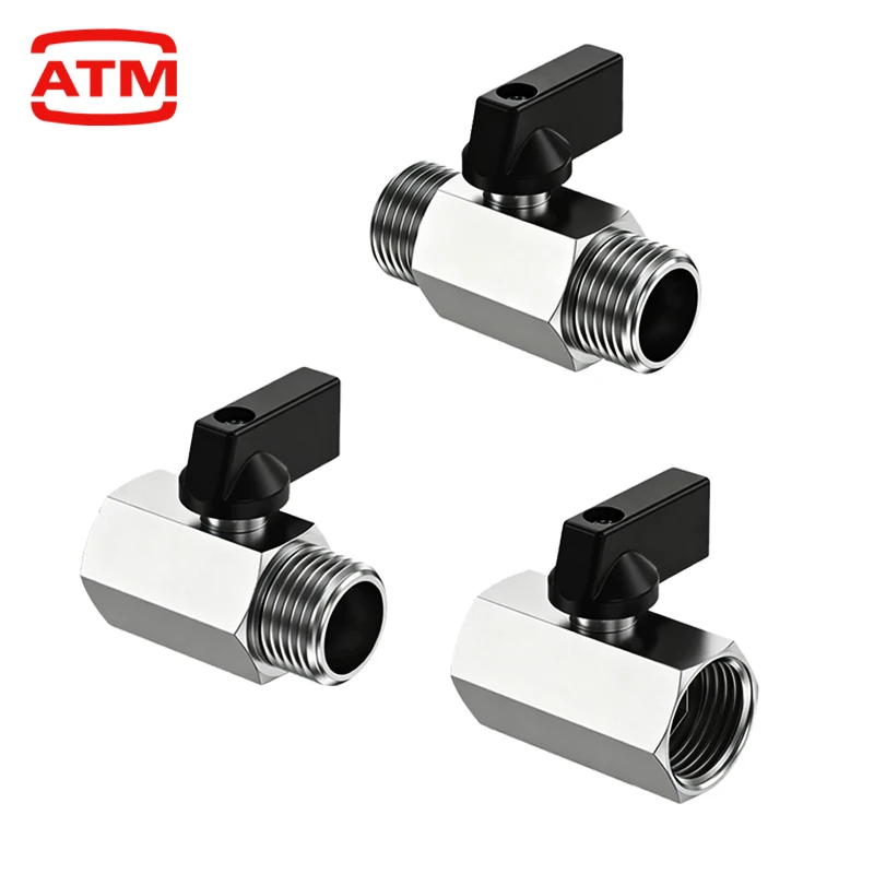 Mini Handle Ball Valve 1/4 3/8 1/2 BSP NPT Male Female Thread Shut Off Valve for Air Compressor Water Gas Oil Pipeline