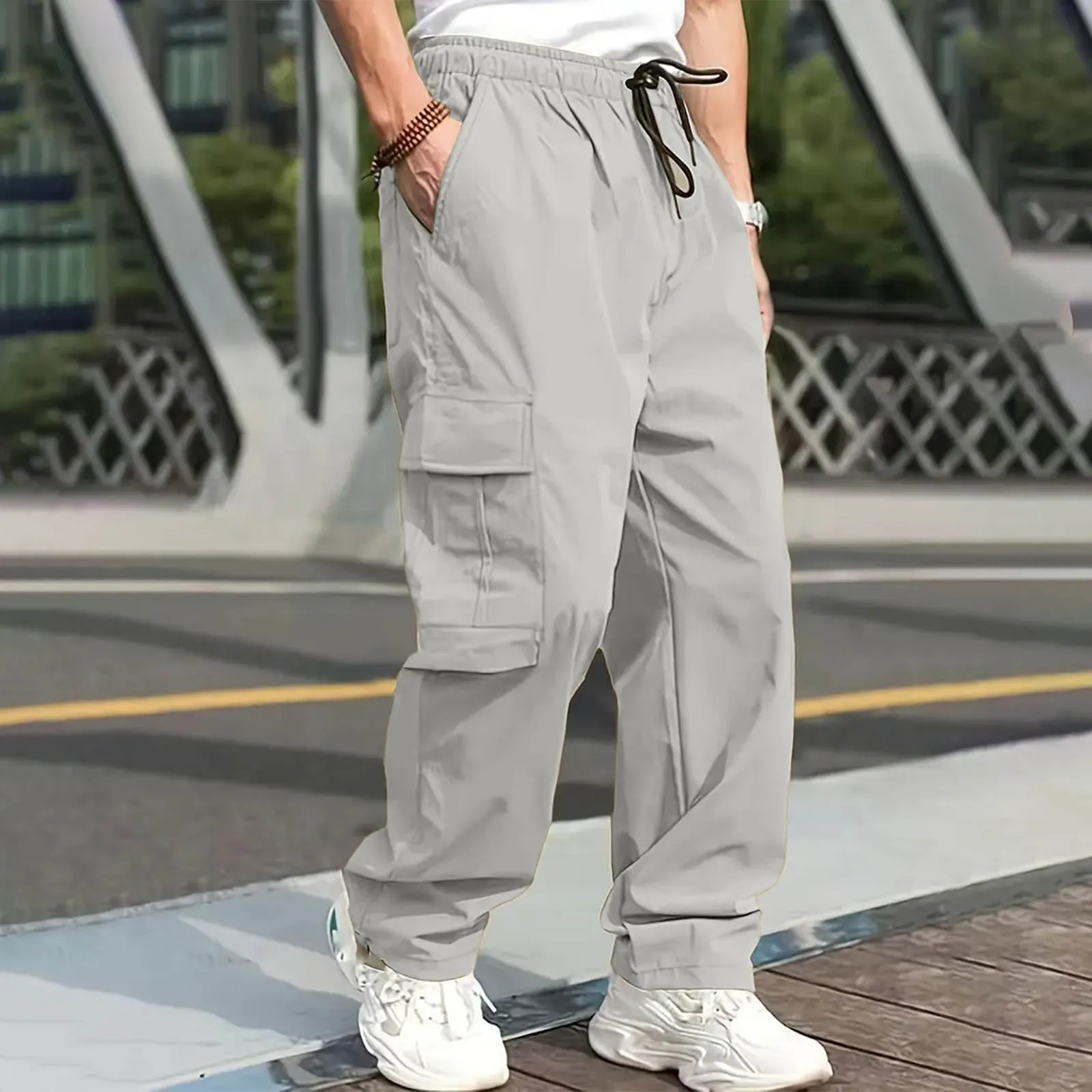 Autumn New Multi Pocket Workwear Pants Men'S Pants Straight Tube Multifunctional Oversized Men'S Pants Men'S Casual Pants