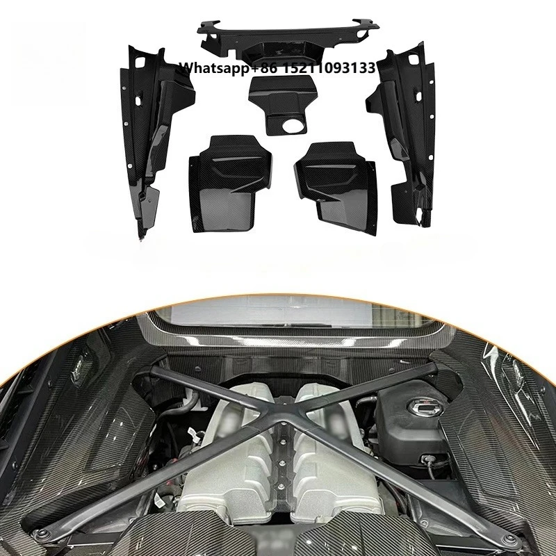 High Quality Dry Carbon Fiber Engine Compartment Decorative Panel Suitable for Engine Hood Panel Decoration Interior