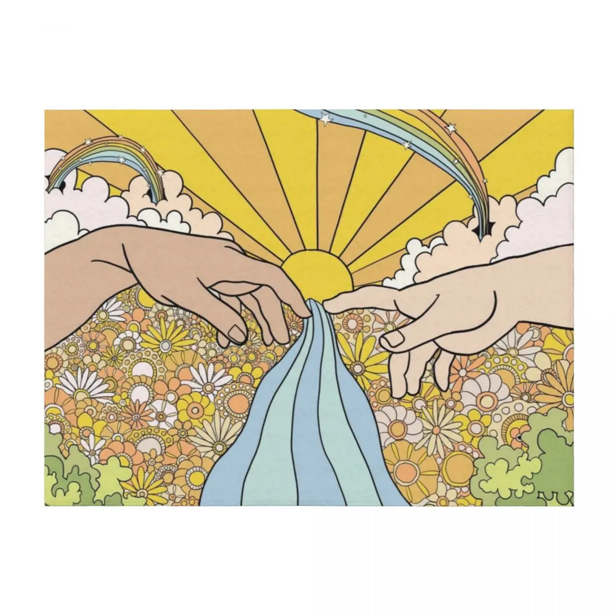 

Groovy Creation of Adam Throw Blanket Flannel Soft Plaid Plaid Flannel Fabric Blankets