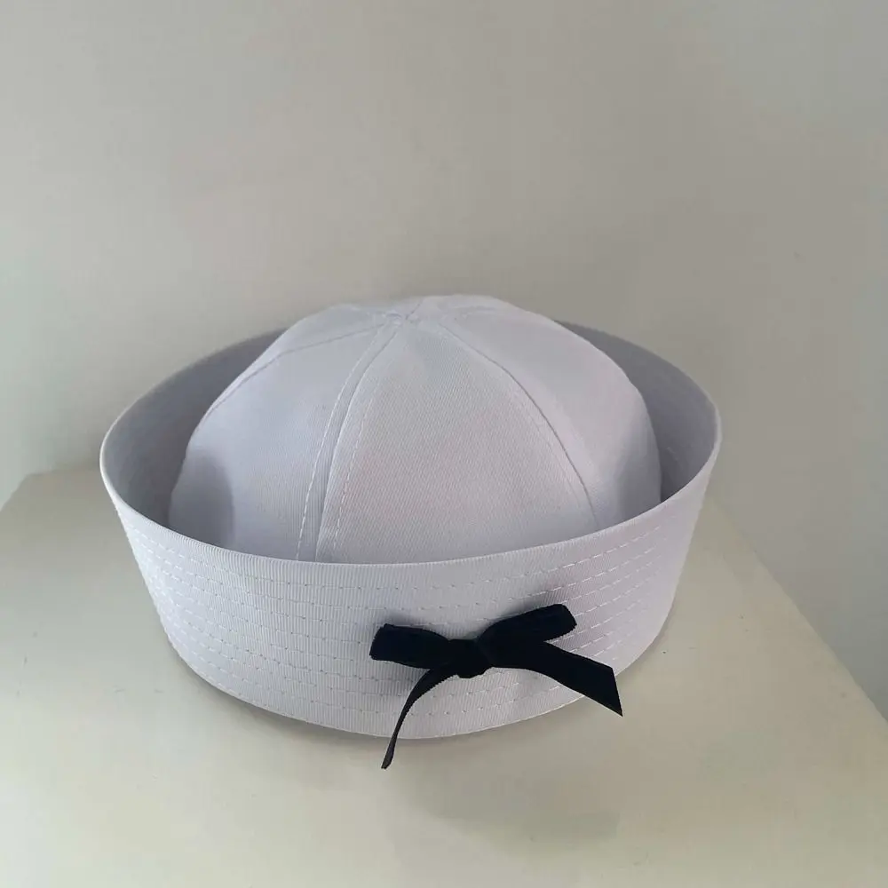 Retro Bowknot Bow Beret Dome Cap Sailor Hat JK Beret Flip Eaves Navy Cap Travel