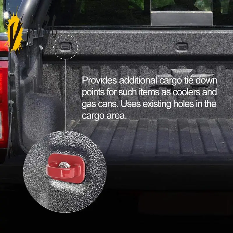 

AV36-Truck Bed Side Wall Anchors 4Pcs Set Tie Downs Anchor For Chevy Silverdo Pickup Anchor Truck Bed