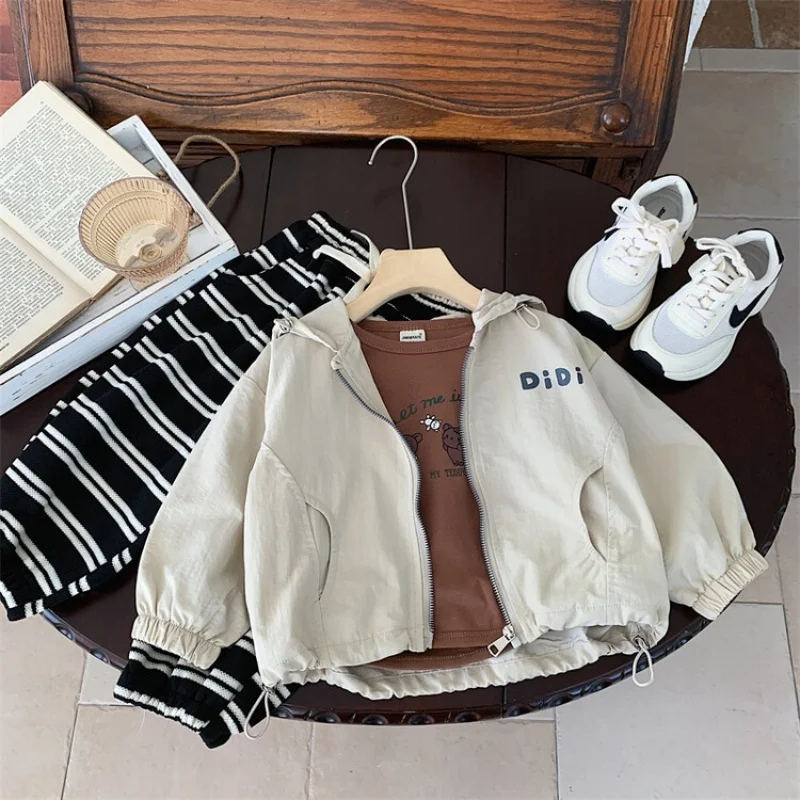 2025 الربيع والخريف الفتيان سترة رسالة موضة سترة واقية سستة الأولاد معطف هدية عيد ميلاد 1-8 سنوات ملابس الأطفال الجديدة #4