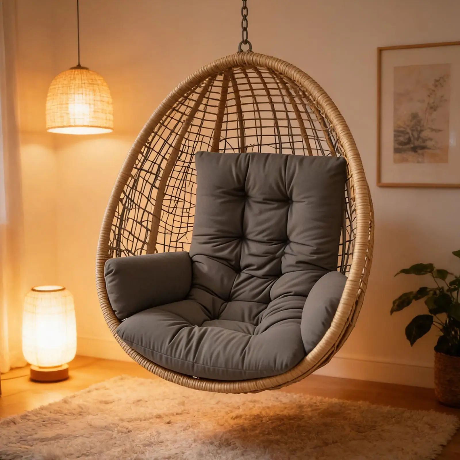 Seat Cushion Polyester Hammock Swing Pad Egg Chair Cushion Outdoor Furniture Cover for Patio Balcony Garden