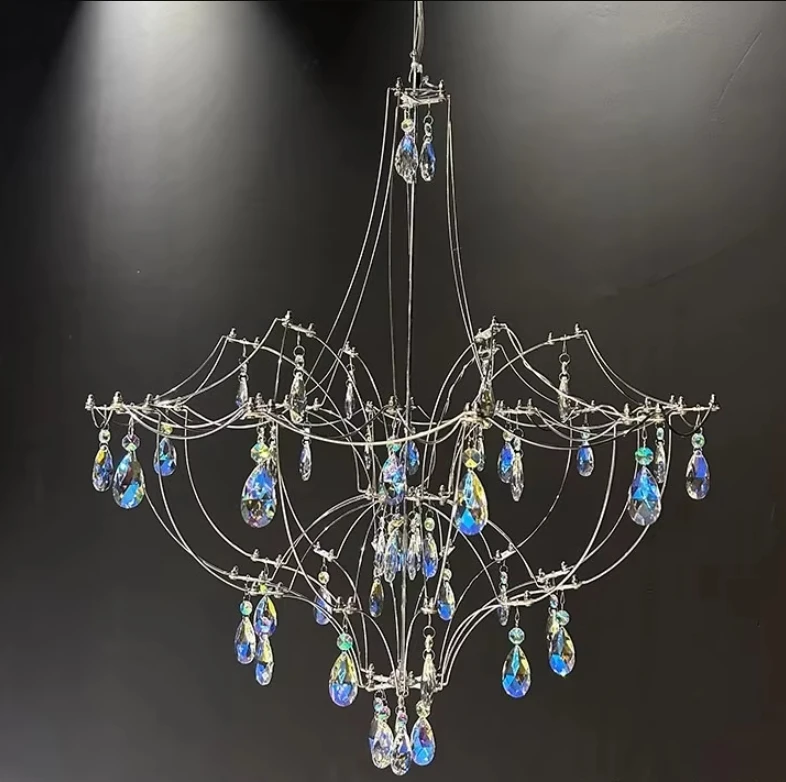 New 2026 living room pendant light with a high-end feel, starry sky, fireflies, villa art, dining room, bedroom, dressing room