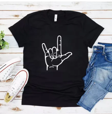 I Love You Sign ASL Shirt Sign Language Shirt Valentines Day Shirt Women's Valentine Shirt Hand Love Shirt Couple Shirts