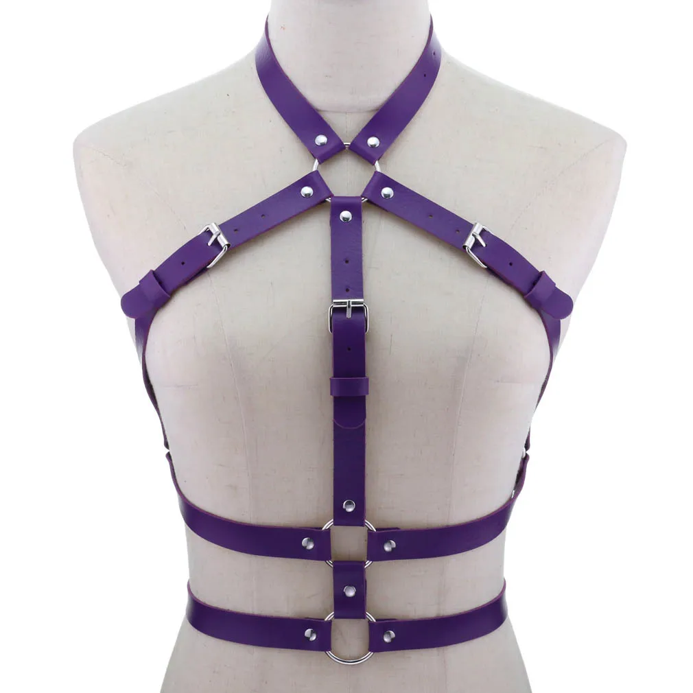 Punk Corset Leather Belt Chest Strap Collar One Trend Sexy Exaggerated Body Strap Sling Europe and America