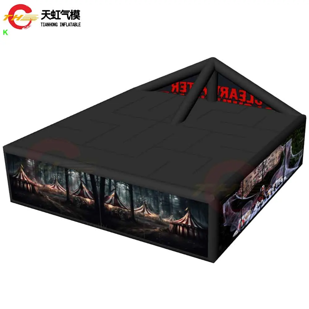 8x8m New Design Inflatable Haunted House with Peak Inflatable Halloween Maze Labyrinth Sport Game with Free Blower