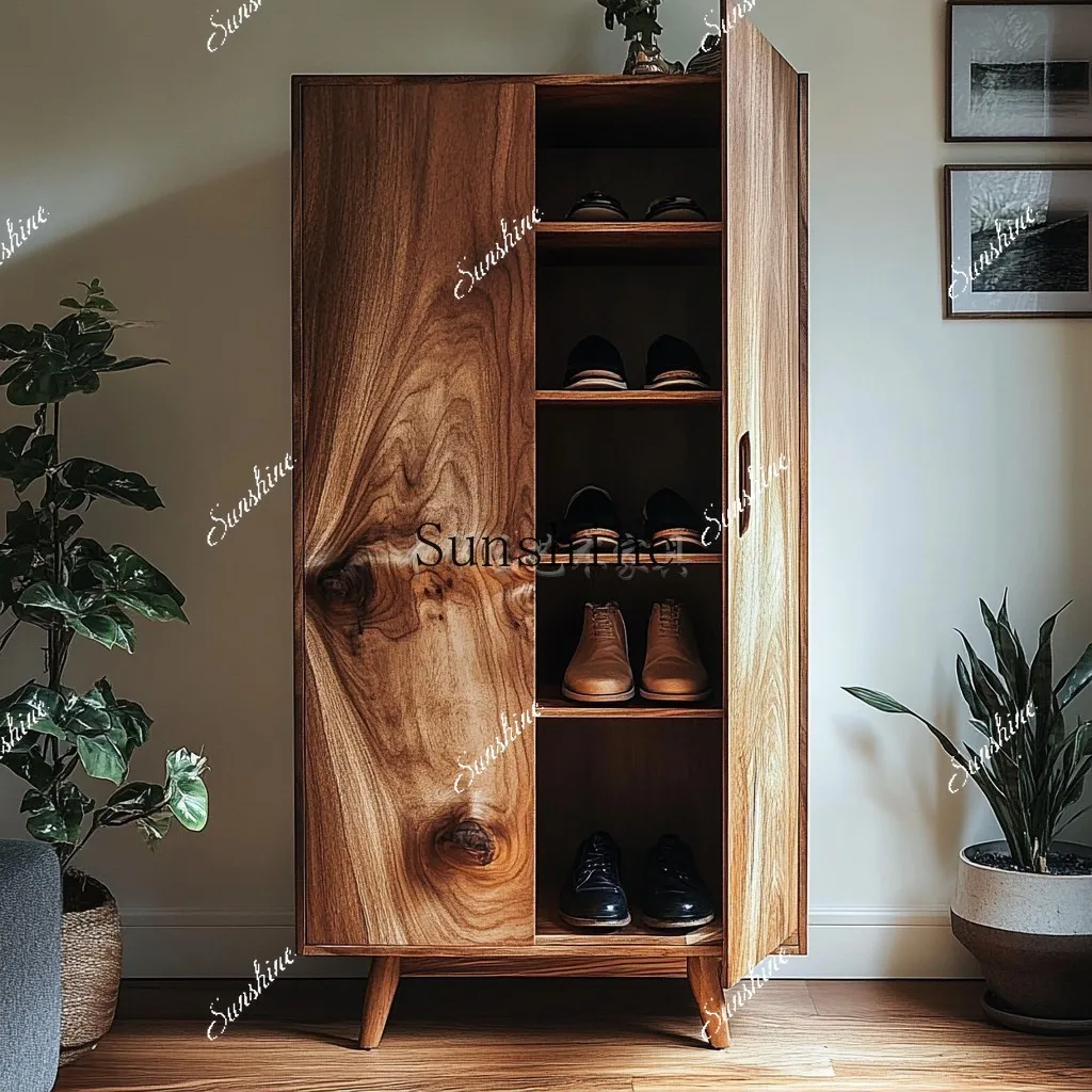 Chinese-style entrance solid wood shoe cabinet  FT