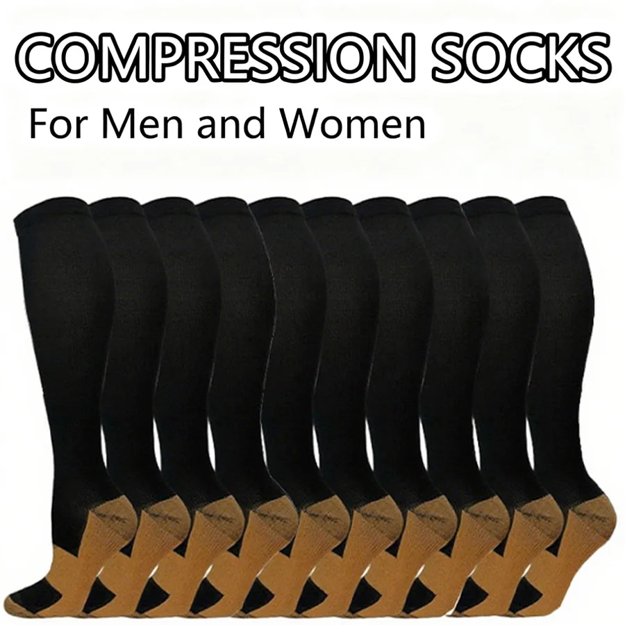 

10 pairs copper compression socks for men and women-running,cycling,yoga,travel mid-calf length for nurses and pregnant women