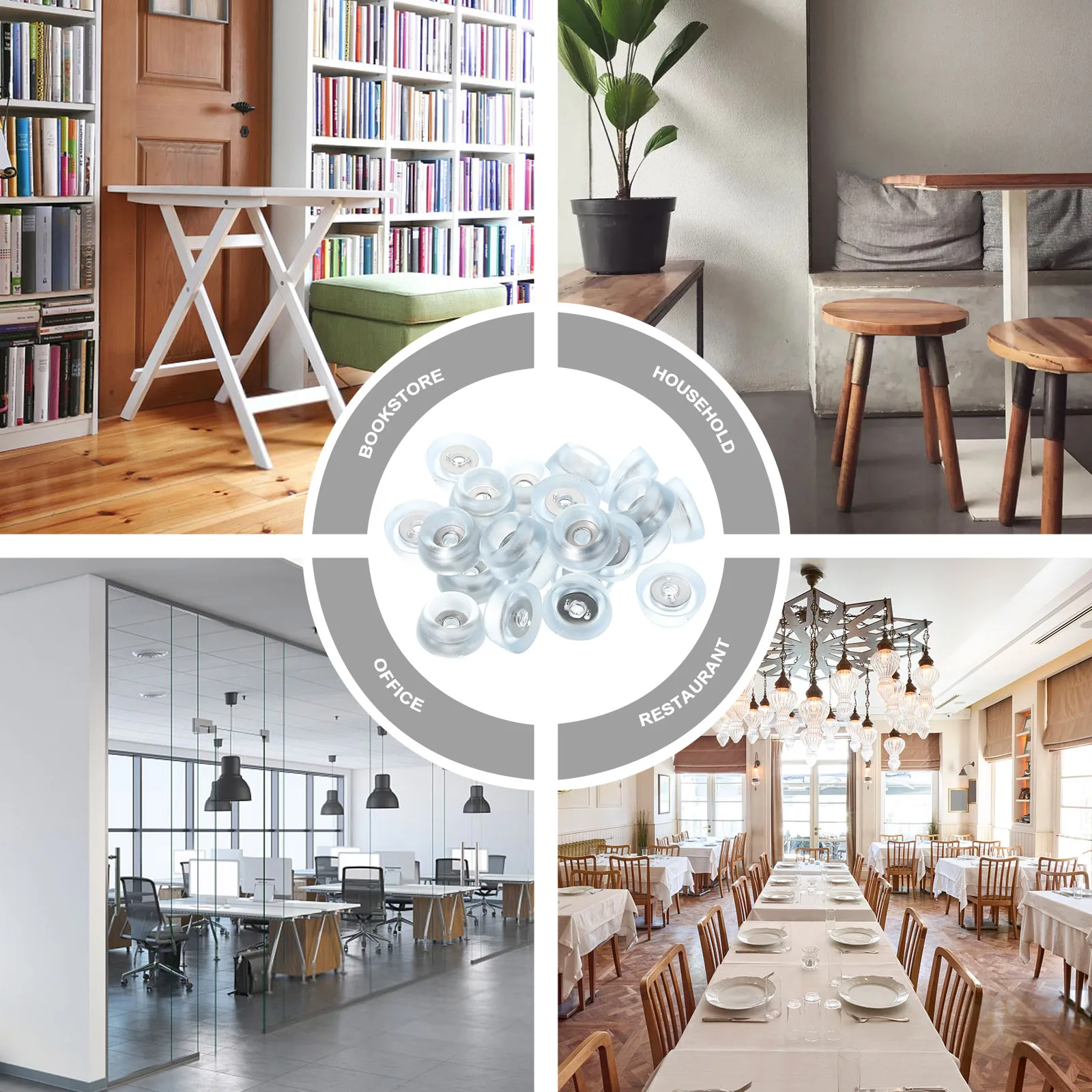 

50 Pcs Furniture Feet Pads Table Sofa Chair Cushions Silicone Chair Foot Pads Floor Protectors Anti Scratch Soft Nail Set