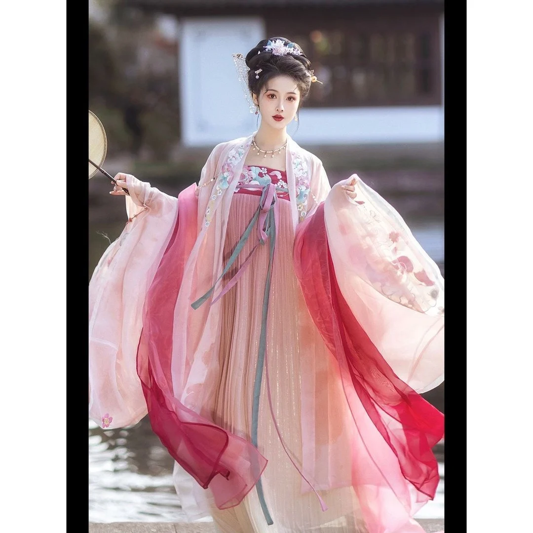 New Women's Han Chinese Clothing Chest Ru Dress Embroidery Traditional Daily Spring and Summer