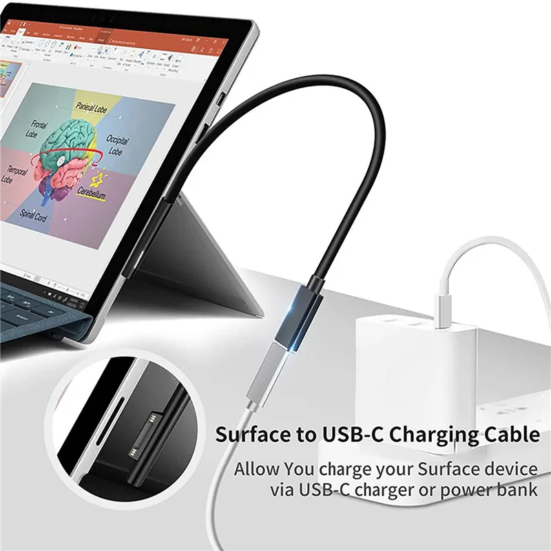 

3X Surface Connect to USB-C зарядный кабель, совместимый с Surface Pro7 Go2 Pro6 5/4/3 Laptop1/2/3 и Surface Book