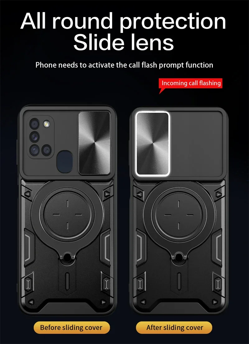 

Чехол для телефона с магнитным держателем и кольцом для Samsung Galaxy A23 A35 A25 A24 A26 A32 A33 A34 A36 5G Slide Camera Protect Back Cover