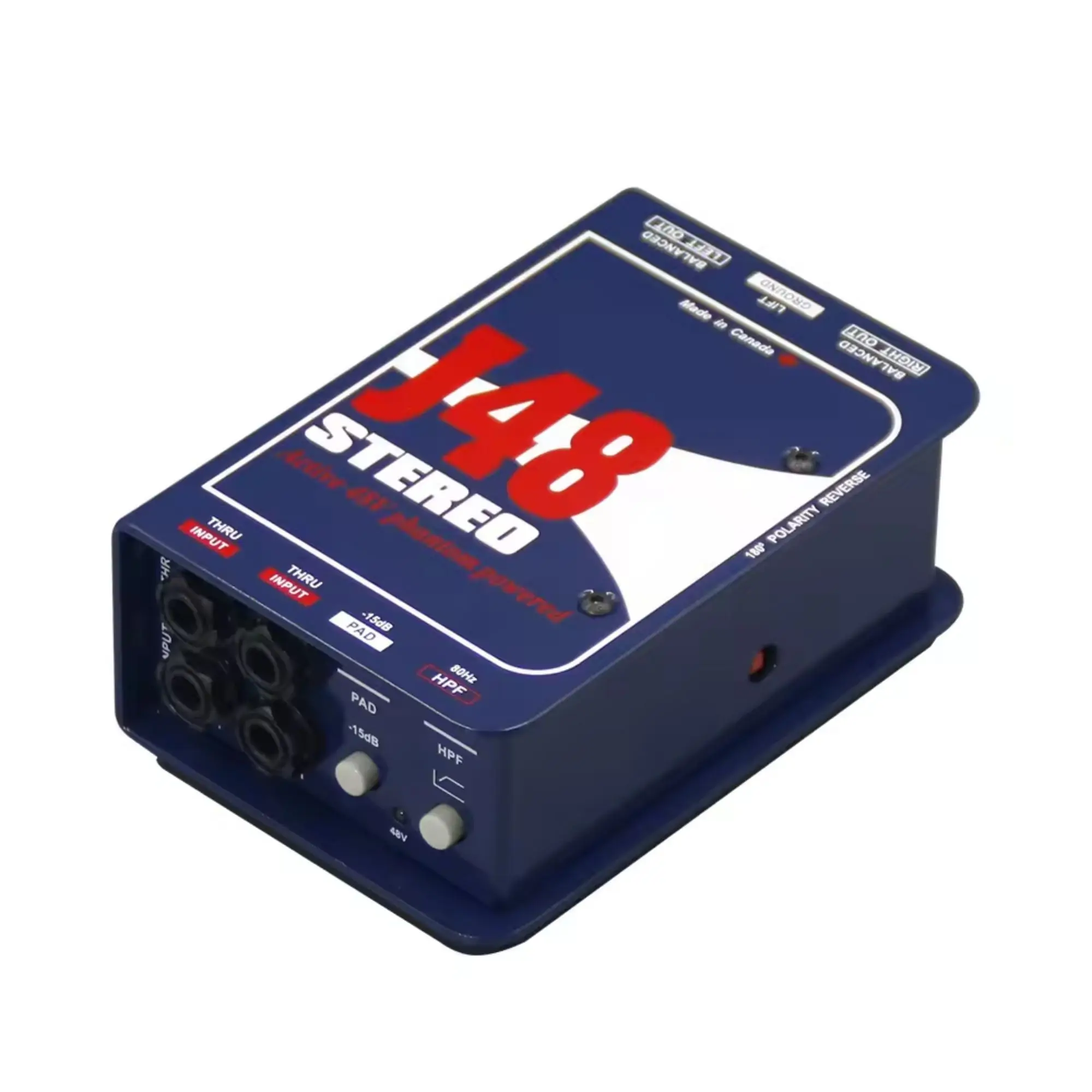 J48 Professional Dual Channel Stereo 48V Phantom Power Supply Active Direct Junction Audio Di Box,Guitar Amplifier