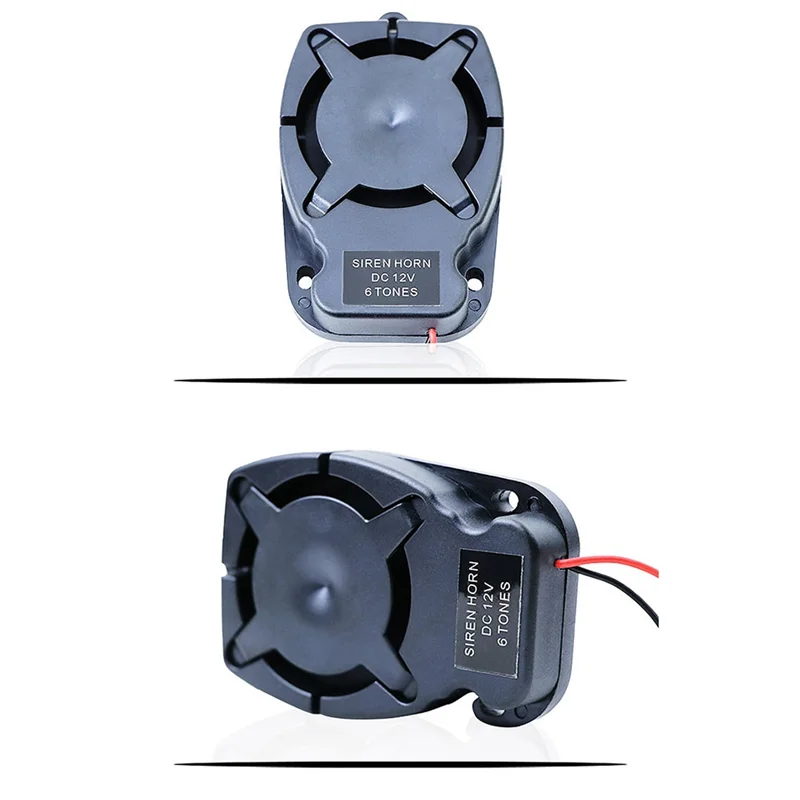 Alarm Horn Siren Buzzer 12V Six-Tone 110 Points Small Size and Easy to Install High Decibel Flat Body Small Siren Horn