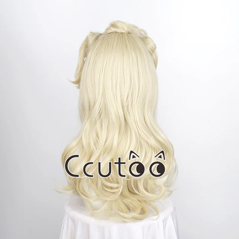 Game LOL Western Magic Shadow Evelynn Cosplay Wigs 55cm Blonde Curly Wigs Heat Resistant Synthetic Hair