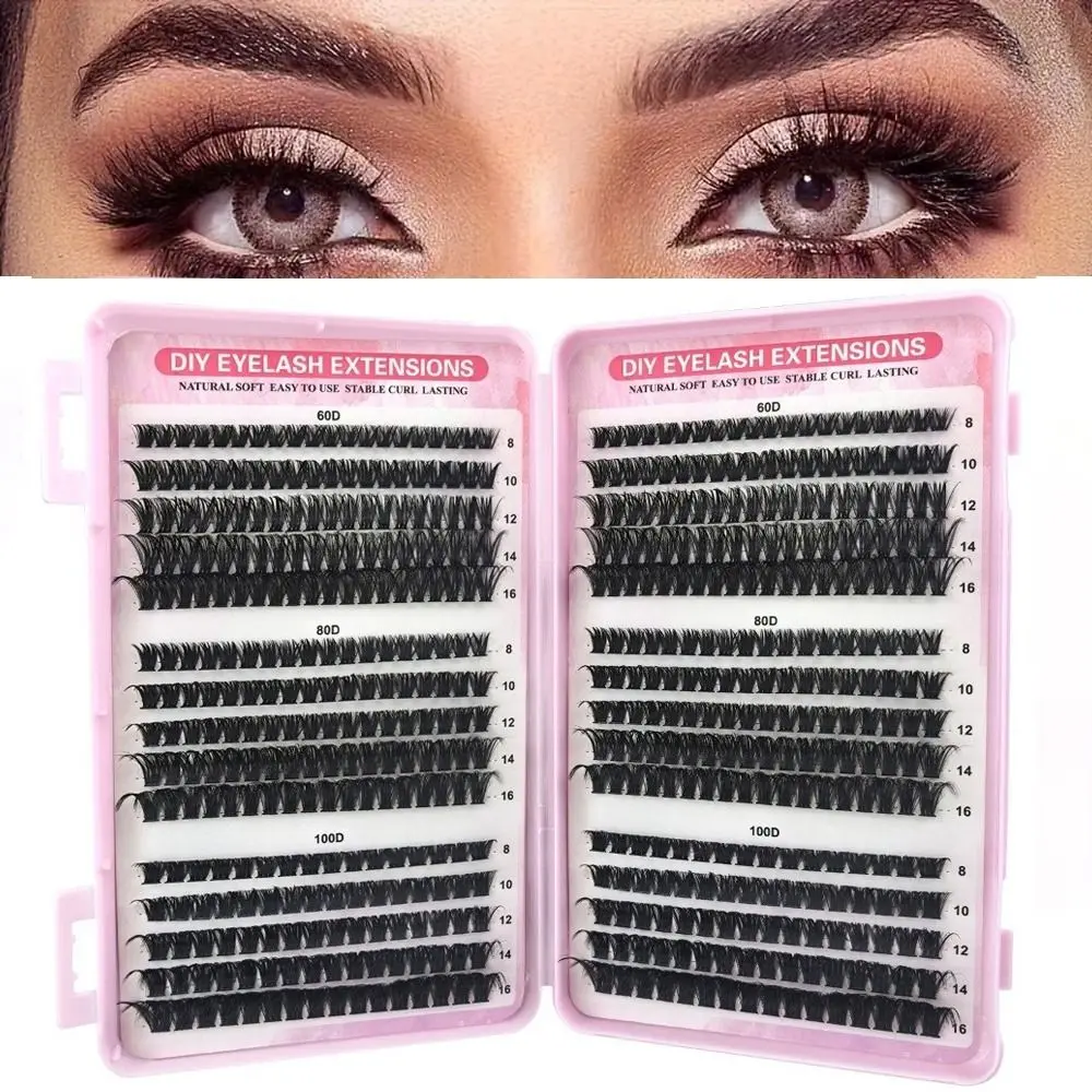 8-16mm Length False Eyelashes Natural Look Fluffy Clusters Fake Eyelash Wispy Style 30D/40D/50D/60D 3D Volume Eyelashes