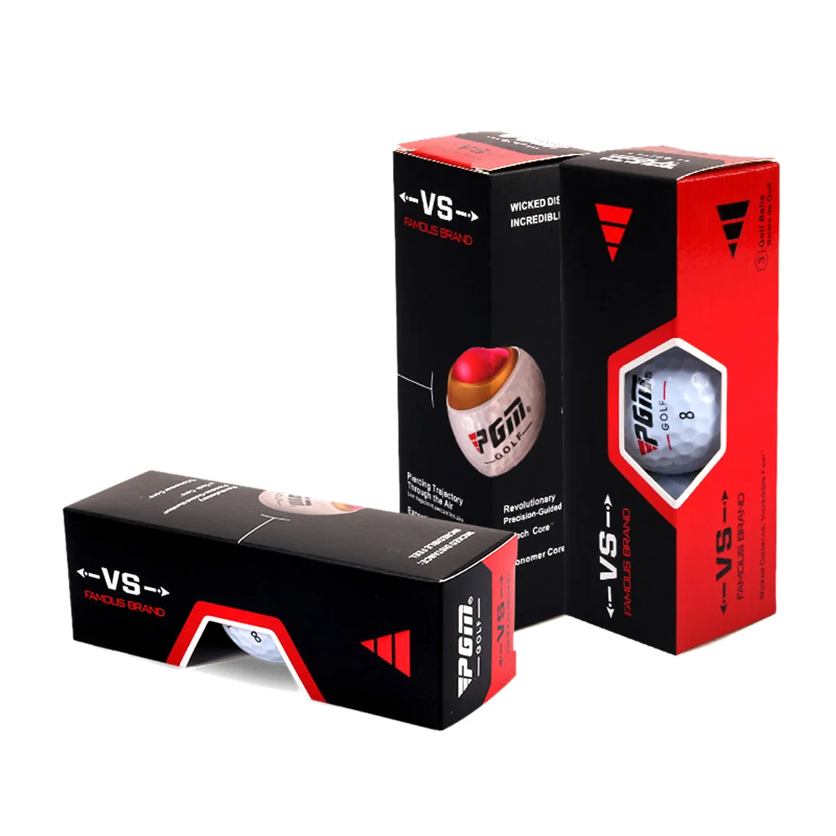 PGM Golf Ball Three-layer Match Ball Gift Box Package Golf Ball Set 12pcs Set 3pcs Set Game Use Ball