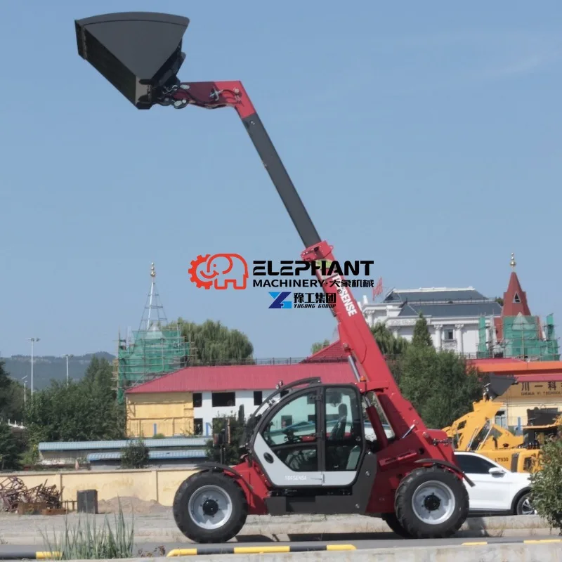 Telescopic Handler Telehandler Forklift, Reliable Construction Equipment for Engineering Farm Cargo Lifting and Stacking
