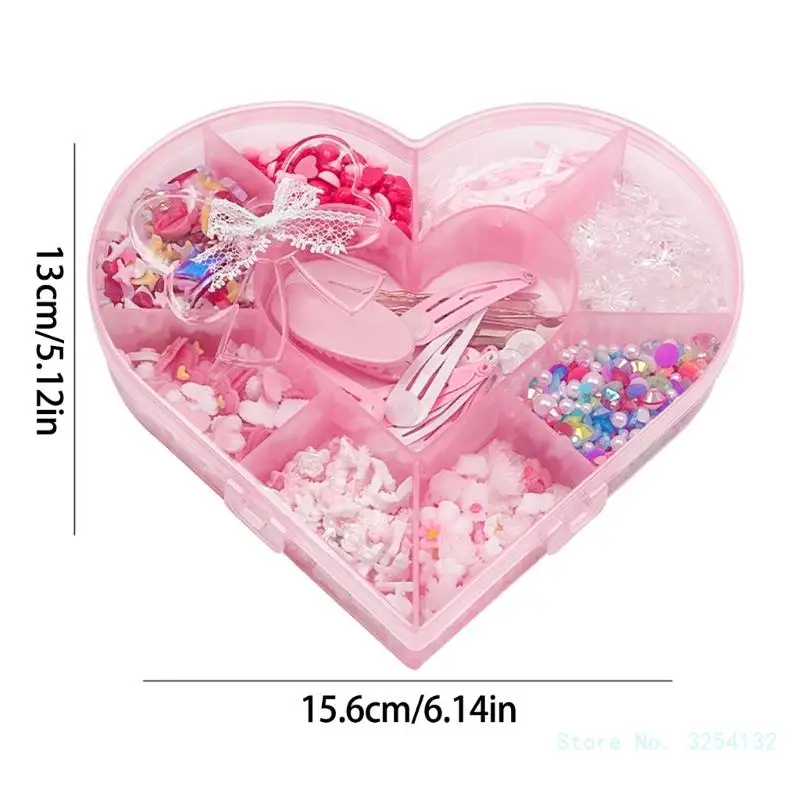 1Box Hair Clip Multi Shaped 3D Nail Charms Butterfly Flower Bear Nails Art Decoration for Women Craft Resin Accessories