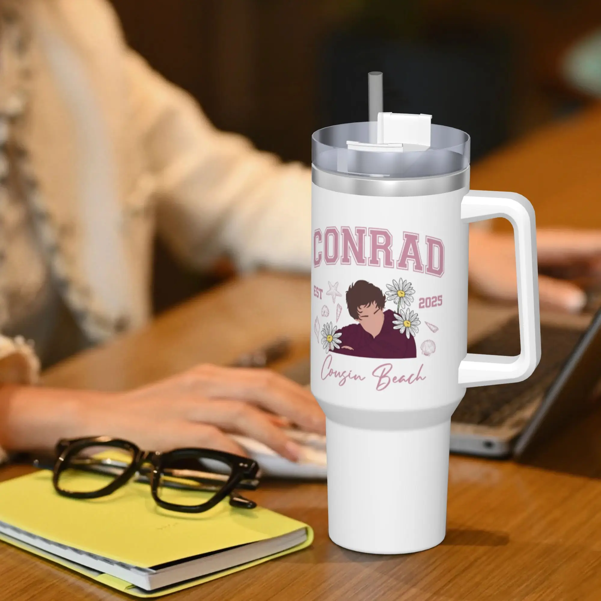 كوب أكواب من الفولاذ المقاوم للصدأ مع شفاطات للسفر وزجاجة مياه للمشروبات الباردة معزولة بسعة كبيرة أكواب حرارية