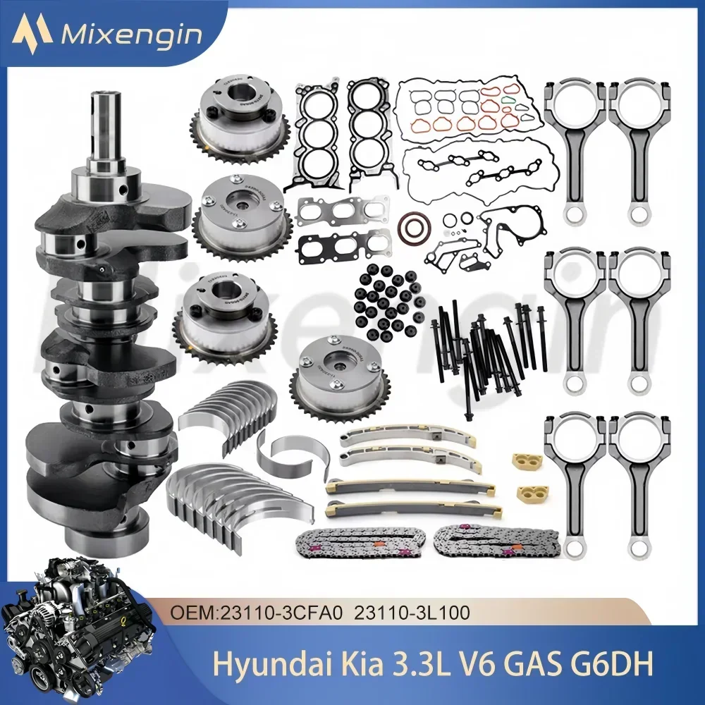 

Комплект цепи ГРМ с шестерней VVT для 13-19 3,3 L T GAS G6DH Hyundai Santa Fe XL Azera Kia Sorento Sedona 23110-3CFA0A