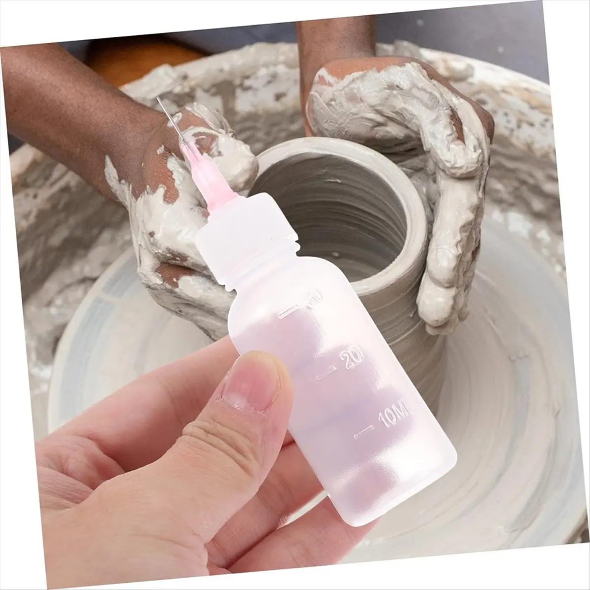 Hot Selling 1 Set Customized Plastic Bottle Tool Slip Trailer Bottle Ceramic Glaze Plastic Rubber Stopper Trailer for Pottery Gl