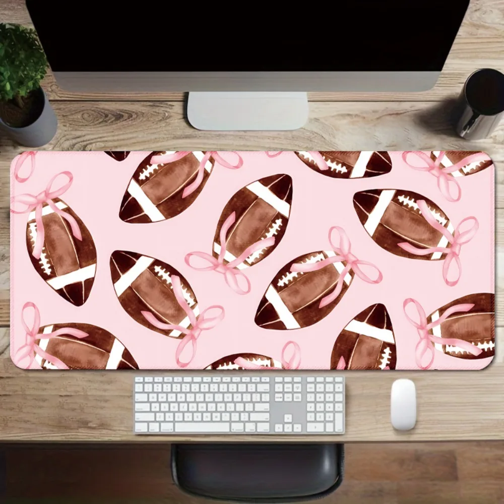 Adorable Football Large Mouse Pad Smooth Waterproof Desk Mat for Football Mom Gamer Office Decor