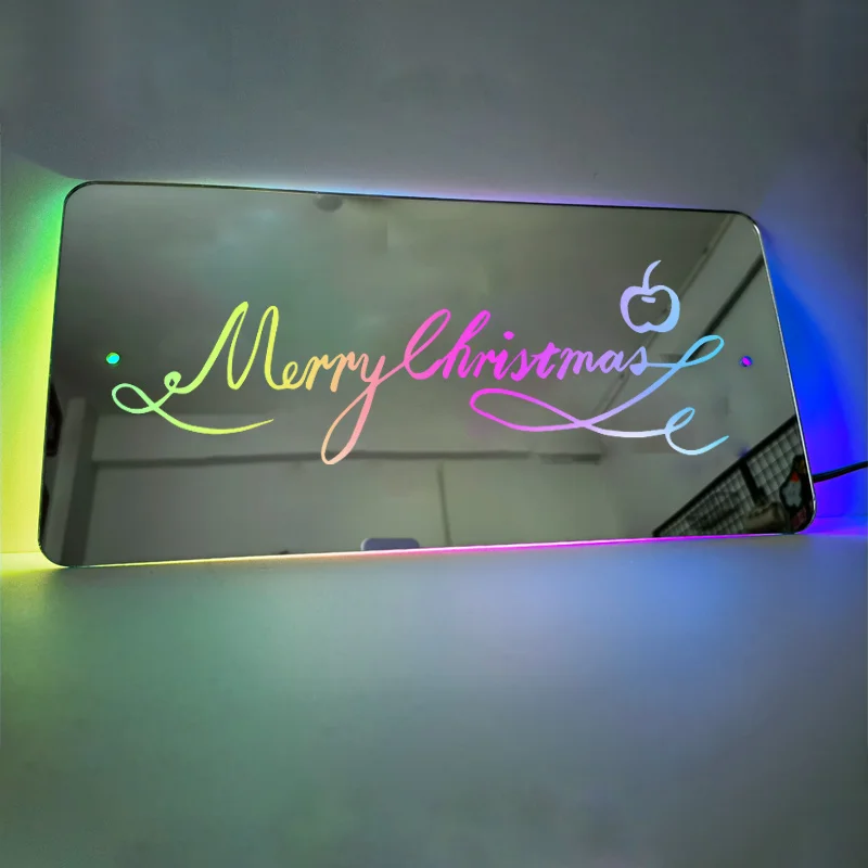 Mirror Light Acrylic Luminous Mirrors 12 Color LED Name Illuminated Mirror Lamp Decor Personalized Customization Christmas Gift