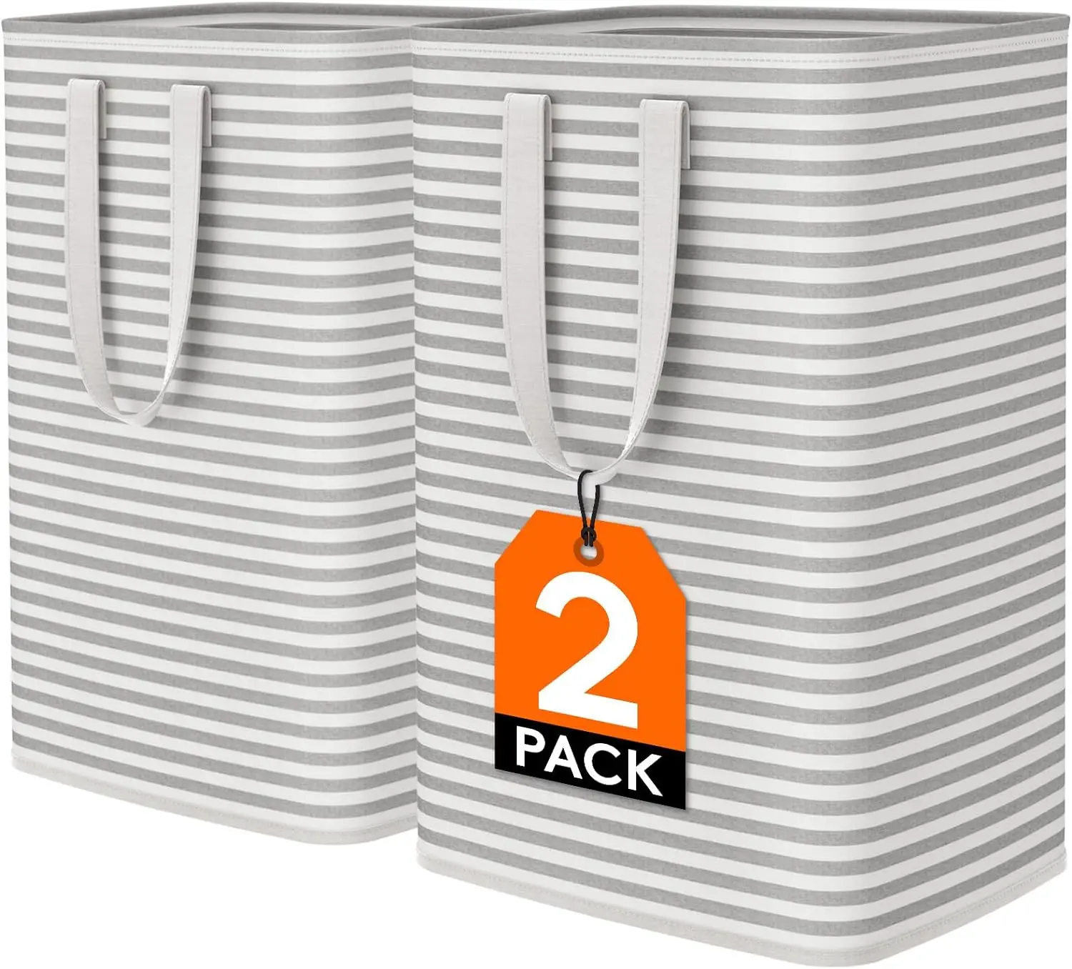 2 Pack 75L Laundry Hamper Large Collapsible Laundry Baskets Freestanding Waterproof Clothes Hamper in Laundry Room Bedroom