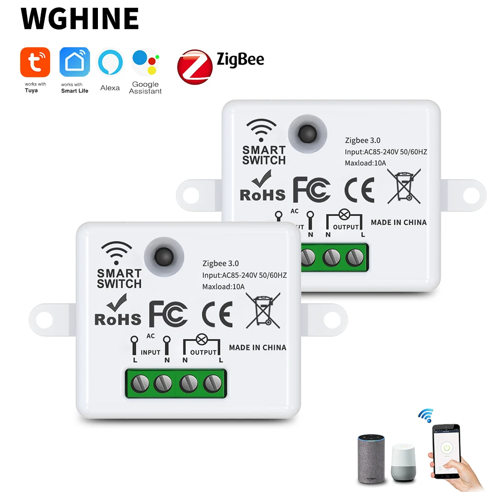 

WGHINE Tuya Zigbee Smart Switch DIY Light Switches Interruptor Inteligente Remote Controller With Smart Life Alexa Google Home