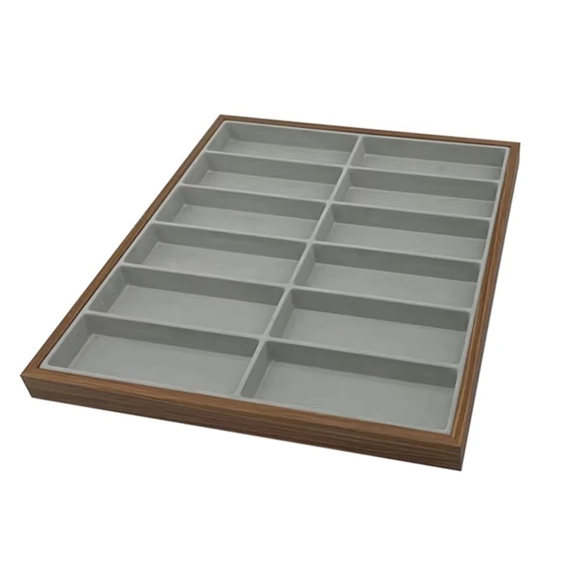 New 12 Grids Walnut Wooden Glasses Storage Rack Sunglasses Display Tray Eyewear Eyeglasses Storage Organizer Boxes