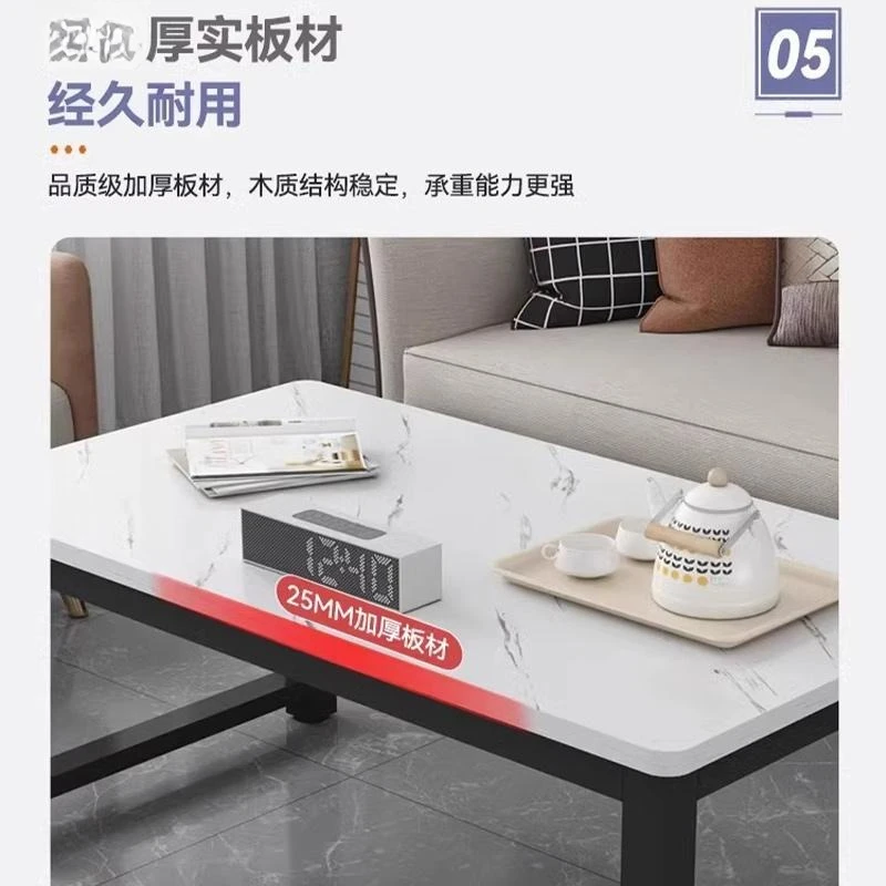 Mesa de centro rectangular, sala de estar, hogar, nuevo balcón, apartamento pequeño, mesa de té sencilla, preparar té