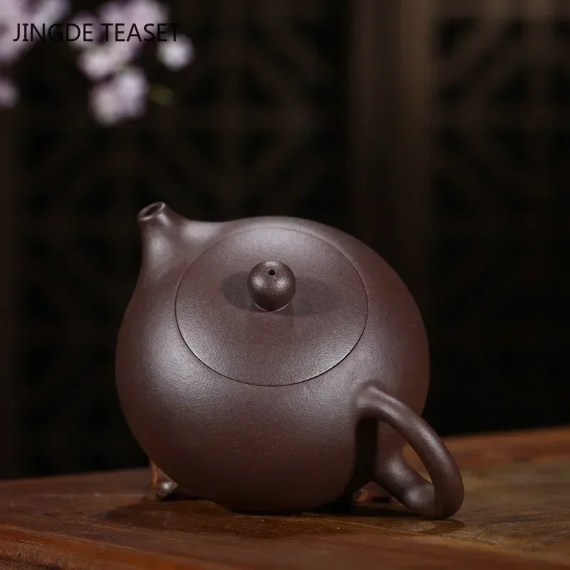 Yixing Tea Pot Purple Clay Xishi Teapot Handmade Beauty Kettle Raw Ore Black Gold Purple Sand Tea Set 188 Ball Hole Filter