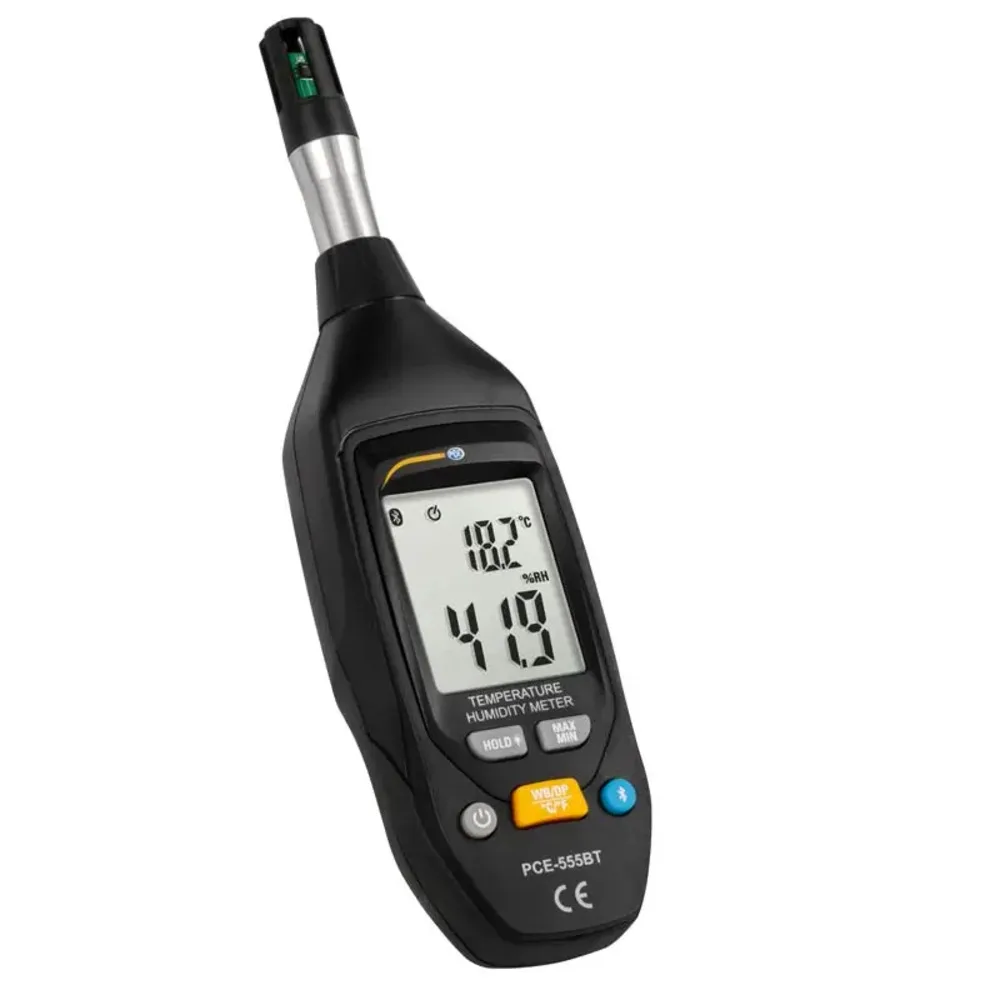 Termohigrómetro PCE-555BT - Registro de Datos - Pantalla Grande - Diseño Portátil y Duradero | PCE Instruments