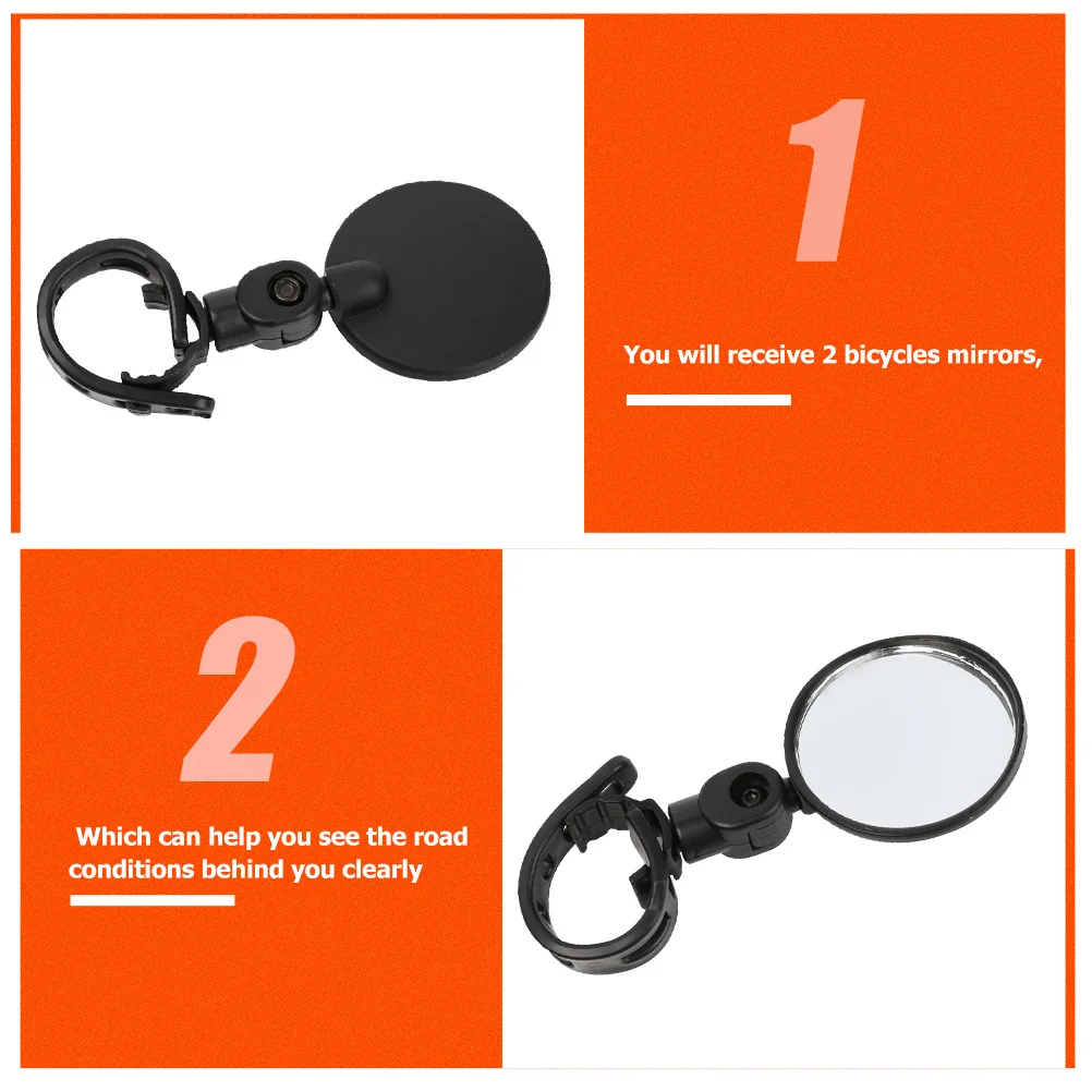 Specchietti retrovisori per manubrio girevoli regolabili da 2 pezzi Specchietto per bici resistente ai graffi anti-fragmentazione con ampia vista